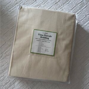 LL Bean Pima Percale 280 Thread Count Sheet Fitted Queen, Cream